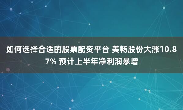 如何选择合适的股票配资平台 美畅股份大涨10.87% 预计上半年净利润暴增